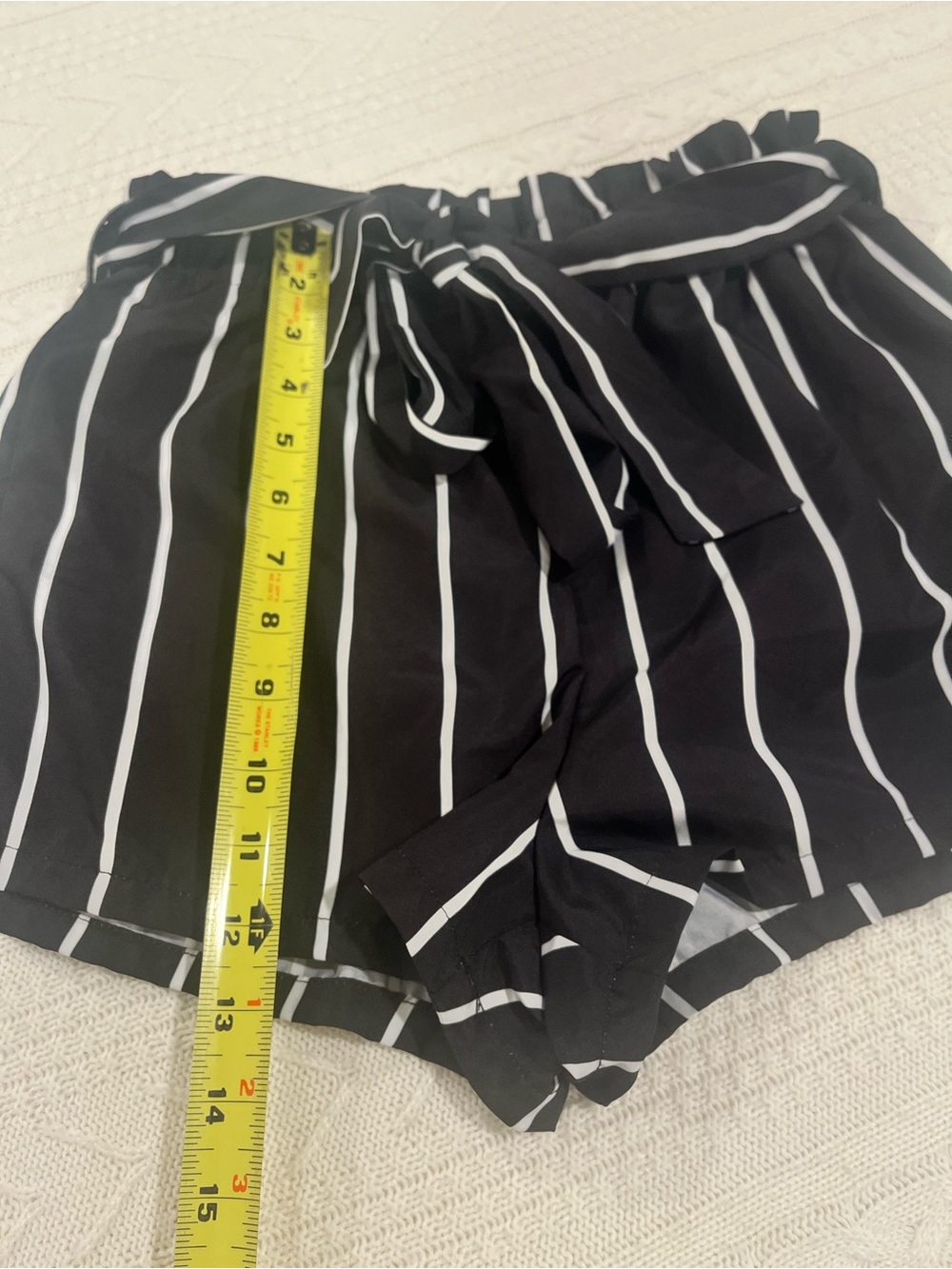 SHEIN Paperbag Waist Striped Shorts - Small - Picture 3 of 6